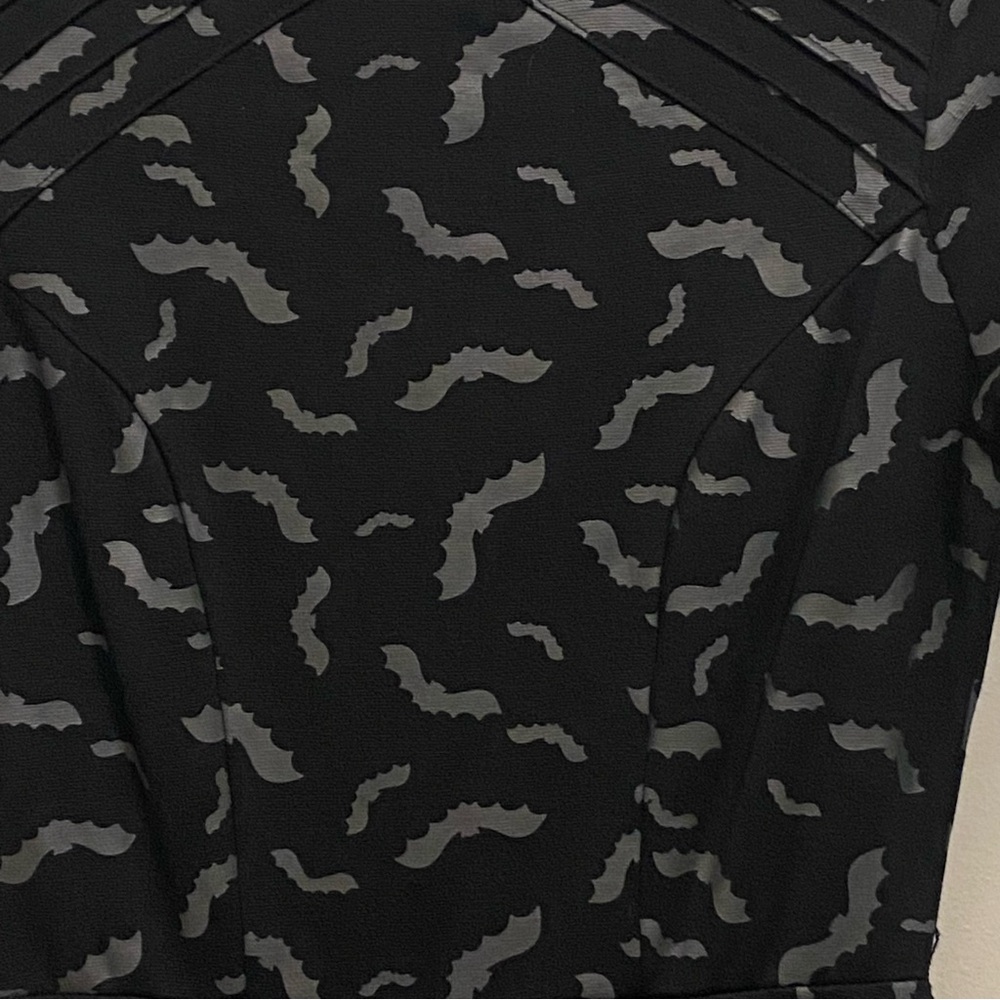 Unique Vintage Womens Dress S 4 Black Gray Bats Whimsygoth Goth Skater Fit Flare - Picture 3 of 9
